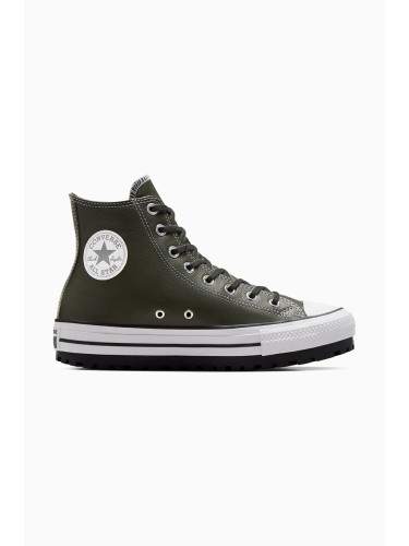 Кожени кецове Converse Chuck Taylor All Star City Trek в зелено A09489C