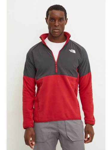 Спортен суичър The North Face Glacier Heavyweight в червено с десен NF0A89JH86O1