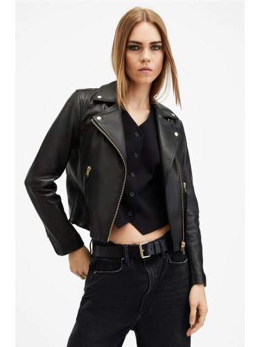 Кожено яке AllSaints DALBY в черно преходен модел W086LB