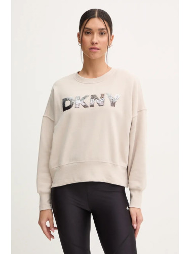 Суичър Dkny в бежово с апликация DP4T1071