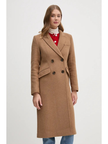 Вълнено палто Barbour Marylin Tailored Wool Coat преходен модел с двуредно закопчаване LWO0236