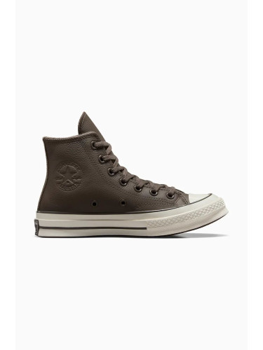 Кожени кецове Converse Chuck 70 в кафяво A12347C