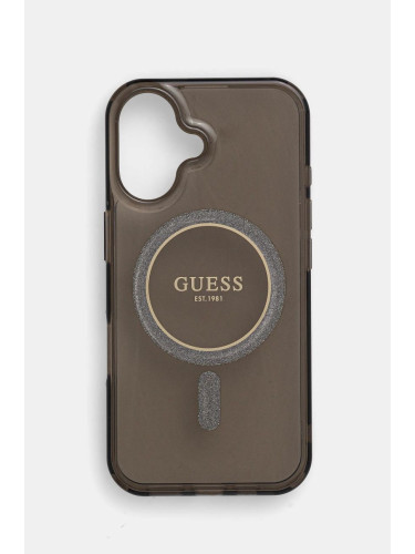 Кейс за телефон Guess iPhone 16 6.1 в черно GUHMP16SHFGEREK