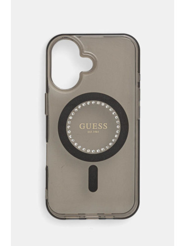 Кейс за телефон Guess iPhone 16 6.1 в черно GUHMP16SPFTDTEK