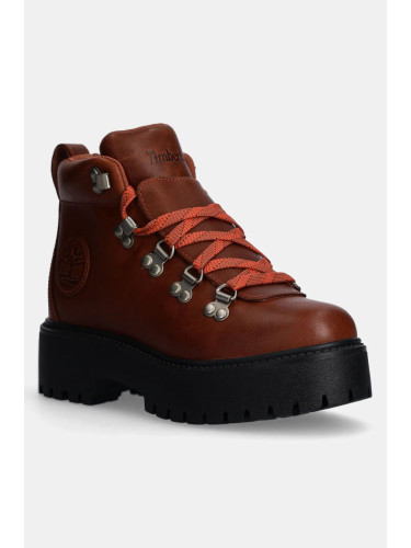 Кожени кубинки Timberland Stone Street в кафяво с платформа TB0A27VJEM61