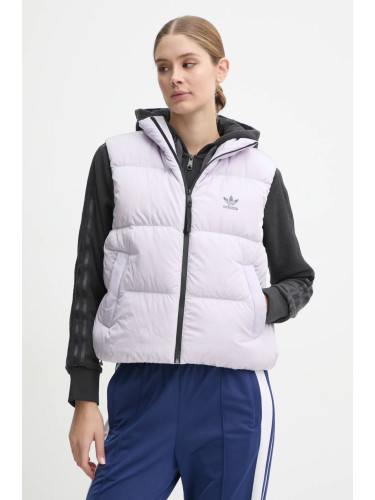 Пухен елек adidas Originals Regen Down Vest дамски в лилаво зимен модел IW8366