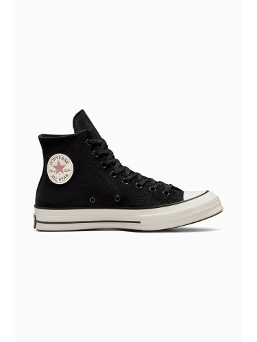 Велурени кецове Converse Chuck 70 в черно A09474C