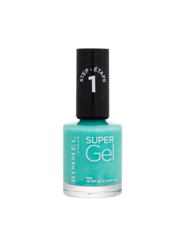 Rimmel London Super Gel STEP1 Лак за нокти за жени 12 ml Нюанс 098 Never Blue With You