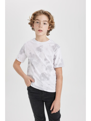 DEFACTO Boy's Crew Neck Printed Patterned Short Sleeve T-Shirt