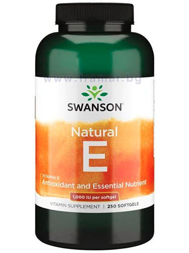 СУОНСЪН НАТУРАЛЕН ВИТАМИН Е 1000 IU капсули * 250