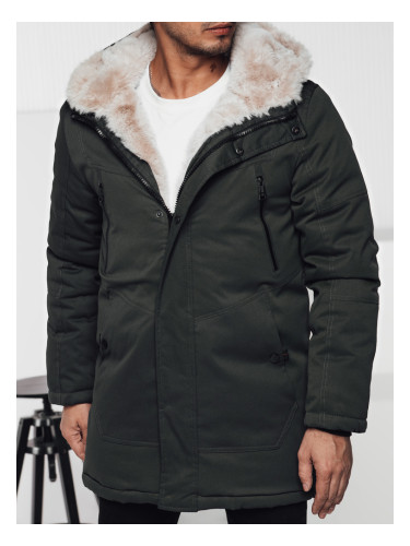 Зимна парка с качулка, зелена