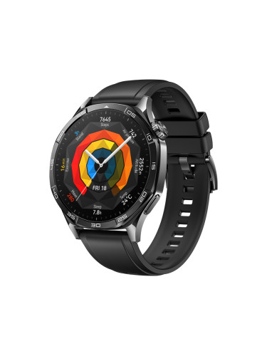 КОМБИНАЦИЯ С ПОДАРЪК Huawei Watch GT 5 46mm VLI-B19F - Black with Black Fluoroelastomer Strap + Huawei FreeBuds SE 2 ULC-CT010 - Ceramic White