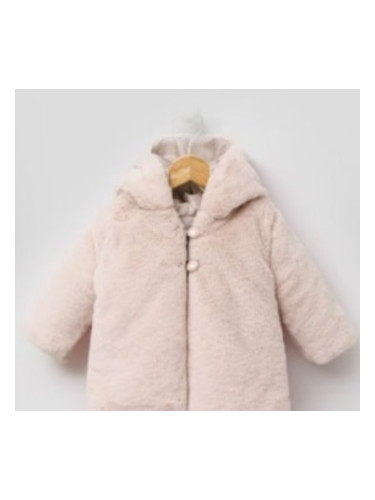 Зимно детско палто за момиче в бледорозово
