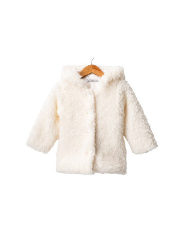 Пухкаво детско палто за момиче в екрю