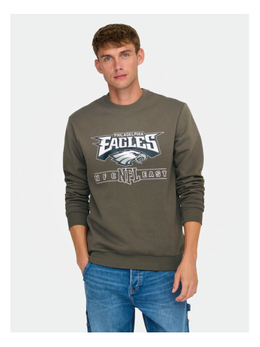 Only & Sons Суитшърт 22031838 Кафяв Regular Fit