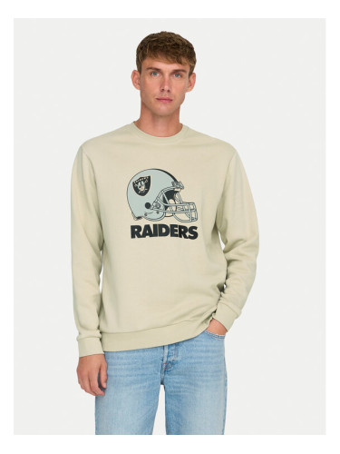 Only & Sons Суитшърт 22031838 Бежов Regular Fit