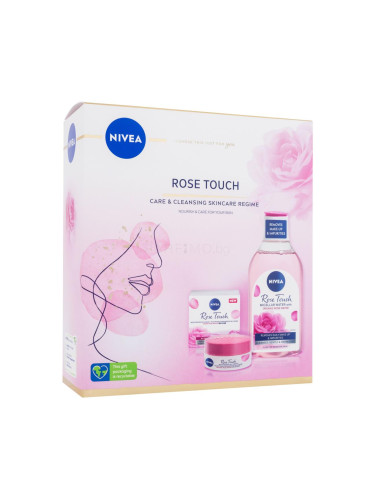 Nivea Rose Touch Care & Cleansing Skincare Regime Подаръчен комплект дневен гел-крем за лице Rose Touch 50 ml + мицеларна вода Rose Touch 400 ml увредена кутия