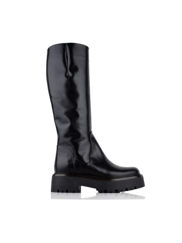 Изчистени дамски кожени ботуши под коляното Gabor