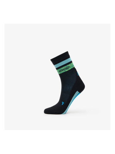 CEP Miami Vibes Mid Cut Compression Socks Black/ Green/ Aqua L