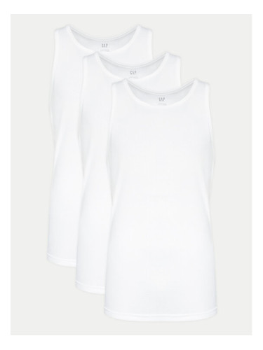 Gap Комплект от 3 броя топове 483958-00 Бял Regular Fit