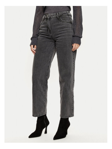 Morgan Дънки 242-PSTRASS Сив Mom Fit