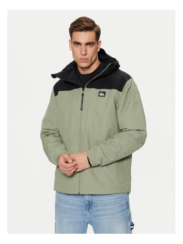 Quiksilver Преходно яке Overcast 3K EQYJK04063 Зелен Regular Fit