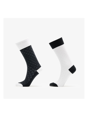 adidas Monogram Crew Socks 2-Pack Black/ White S