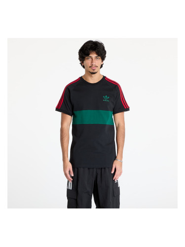 Тениска adidas 3 Stripes Panel T-Shirt Black/ Core Green S