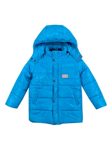 Детско зимно яке за момче в светлосиньо с качулка