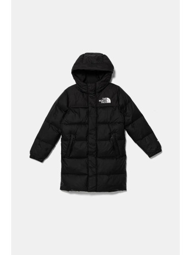 Детско пухено яке The North Face TEEN NUPTSE LONG PARKA в черно NF0A88UFJK31