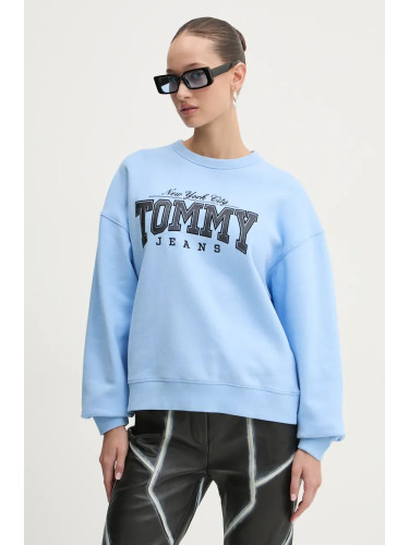 Суичър Tommy Jeans в синьо с принт DW0DW19845