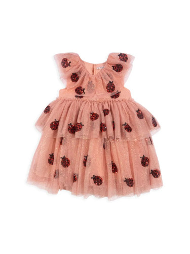 Рокля Konges Sløjd YVONNE LADYBUG DRESS в оранжево къса разкроена KS102219