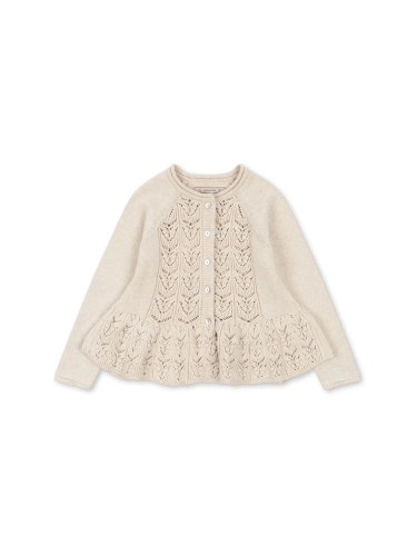 Детска жилетка Konges Sløjd CABBY FRILL CARDIGAN в бежово KS101445