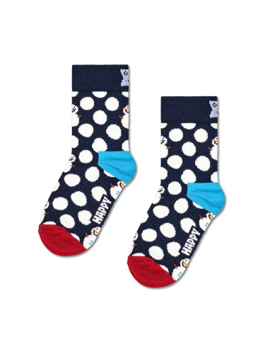 Детски чорапи Happy Socks Kids Big Dot Snowman Sock в тъмносиньо KBDS01.6500