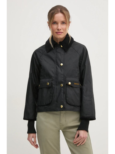 Яке Barbour Cropped Beadnell Wax в черно преходен модел LWX1403