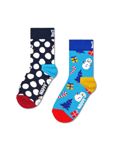 Детски чорапи Happy Socks Kids 2-Pack Big Dot Socks (2 чифта) в тъмносиньо P001695