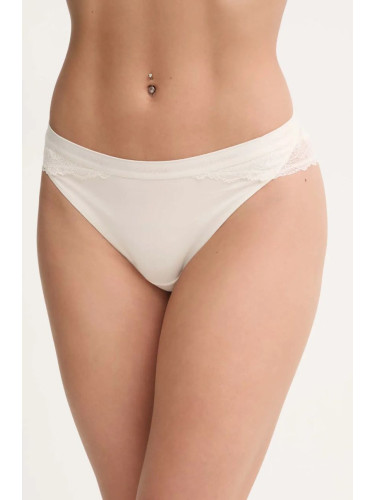 Бикини Calvin Klein Underwear в бяло от полупрозрачна материя 000QF7979E