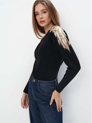 Mohito - Sweater with sequins - черен