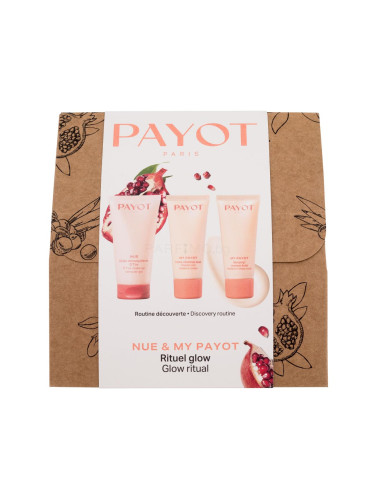 PAYOT Nue Glow Ritual Подаръчен комплект крем за лице Nue Vitamin-Rich Radiance Cream 30 ml + нощна маска за лице Nue Radiance Sleep Mask 30 ml + демакиант Nue D'Tox Make-up Remover Gel 50 ml