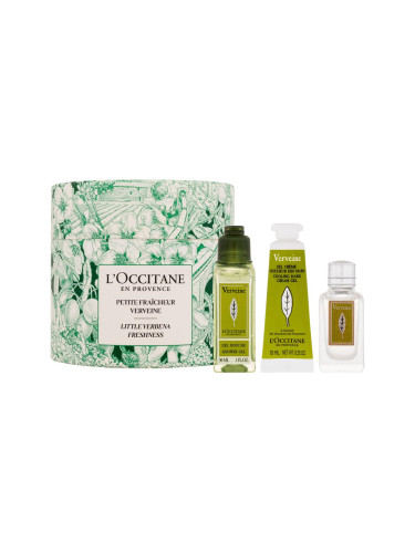 L'Occitane Verveine Подаръчен комплект EDT Verbena 7,5 ml + душ гел Verbena Shower Gel 30 ml + крем за ръце Verbena Cooling Hand Cream Gel 10 ml