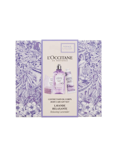 L'Occitane Lavande Blanche Body Care Gift Set Подаръчен комплект душ гел Lavande Blanche Shower Gel 250 ml + крем за ръце Lavande Blanche Soothing Hand Cream 30 ml + бомбички за вана Lavande Blanche Bath Cube 2 x 18 g