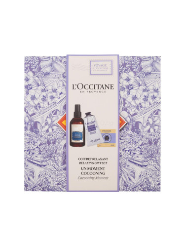 L'Occitane Lavender Relaxing Gift Set Подаръчен комплект крем за ръце Lavande Hand Cream 75 ml + спрей за възглавница Cocon de Sérénité Relaxing Pillow Mist 100 ml + сапун Shea Butter Lavender Extra-Gentle Soap 100 g