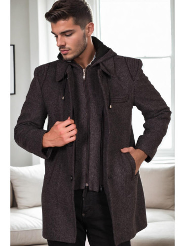 PLT8335 DEWBERRY MEN'S COAT-DIAGONAL BLACK-ANTHRACITE-3