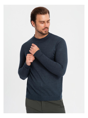 Ombre Knitted men's RELAXED FIT sweater with patterns - navy blue