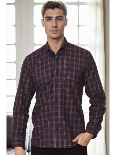 G711 DEWBERRY MEN'S SHIRT-BURGUNDY-1