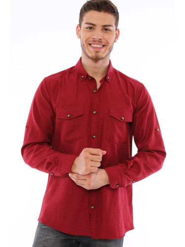 G722 DEWBERRY MEN'S SHIRT-BURGUNDY