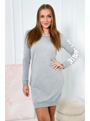 White gray melange dress