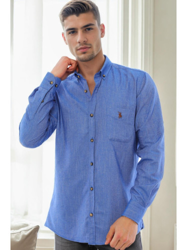 G723 DEWBERRY MEN'S SHIRT-BLUE-1