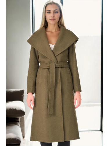 Z6679 DEWBERRY WOMEN'S COAT-KHAKI-1