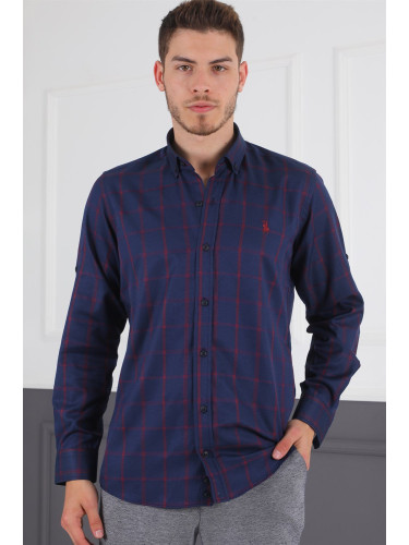 G719 DEWBERRY MEN'S SHIRT-NAVY-BURGUNDY